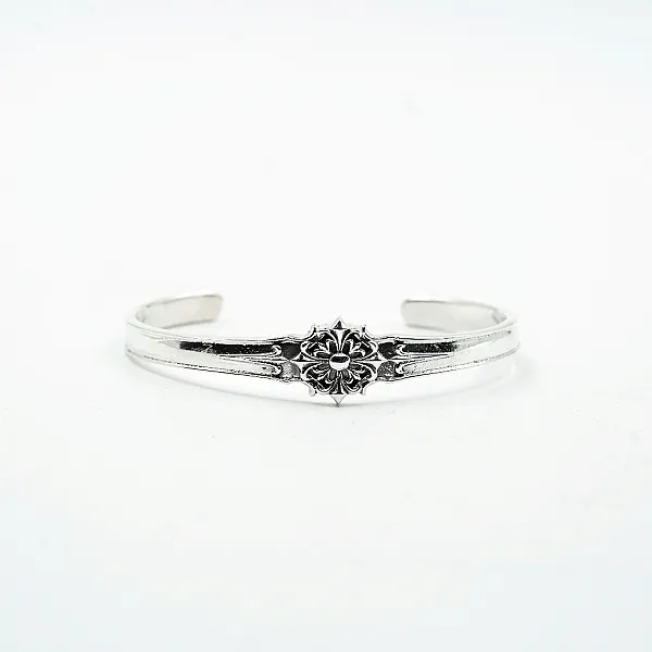 Bratara fixa cruce gotica broderie Argint