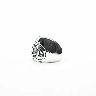 Inel viking Vegvisir sarpe uroborus Argint - 5