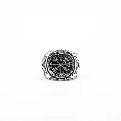 Inel viking Vegvisir sarpe uroborus Argint - 1
