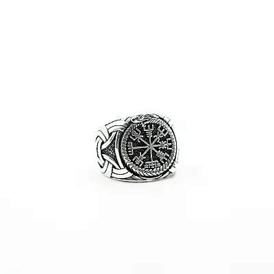 Inel viking Vegvisir sarpe uroborus Argint - 2
