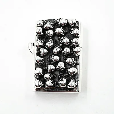 Bricheta Zippo capete de mort Argint - 3