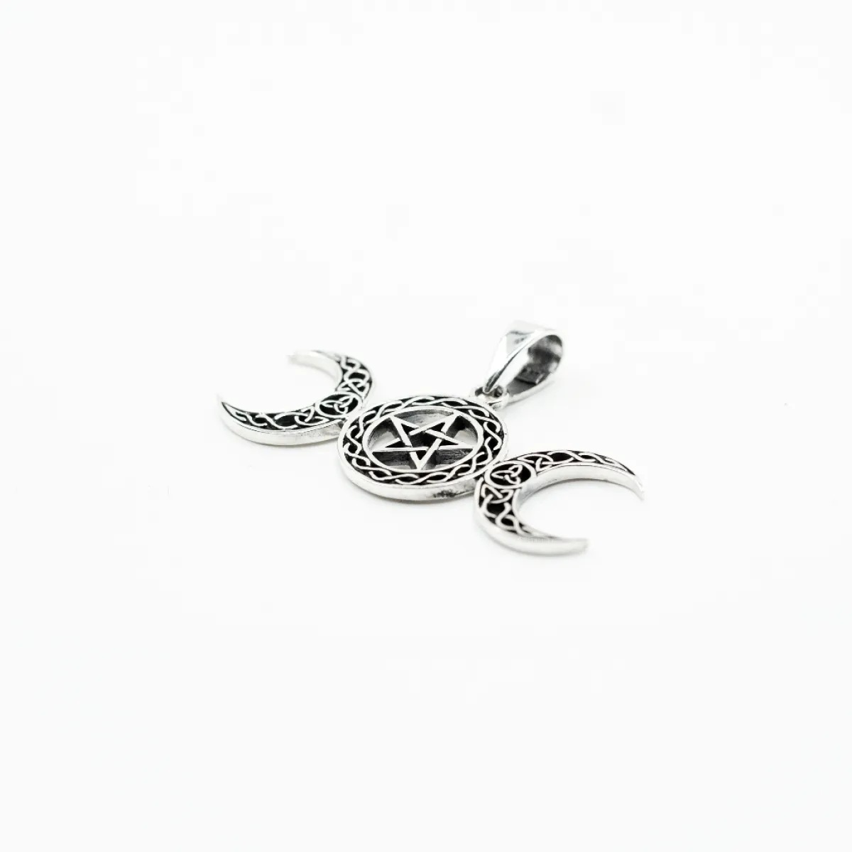 Pandantiv semilune pentagrama triquetra Argint
