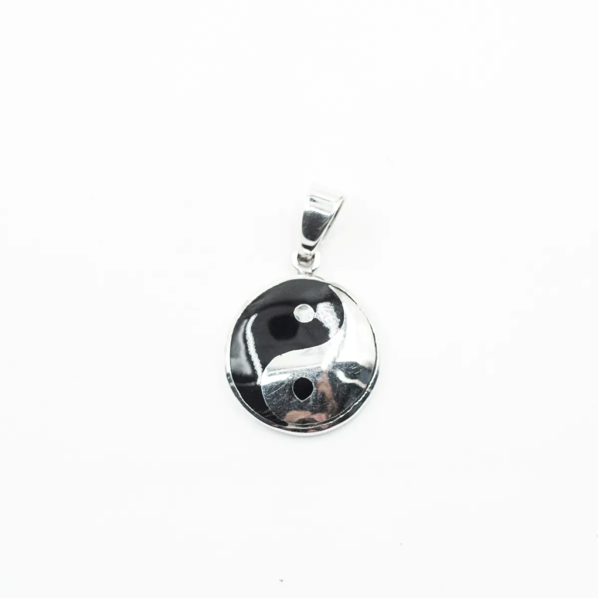 Pandantiv rotund yin yang s Argint