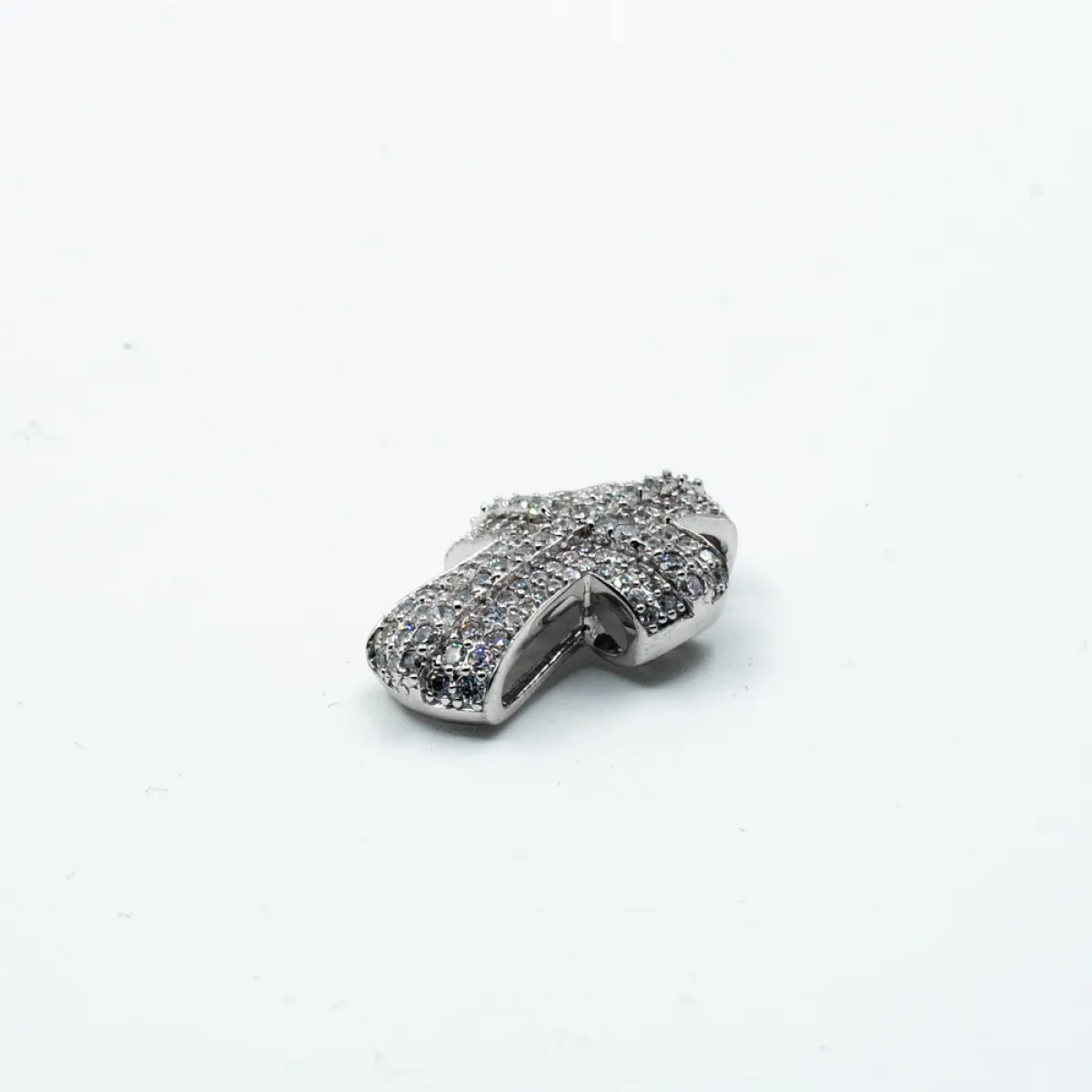 Pandantiv cruce mini cubic zirconia Argint
