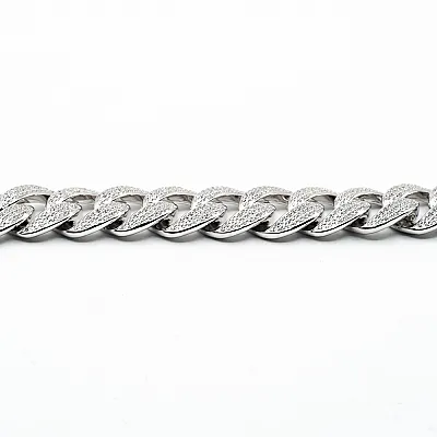 Bratara cuban cubic zirconia 15mm Argint - 3