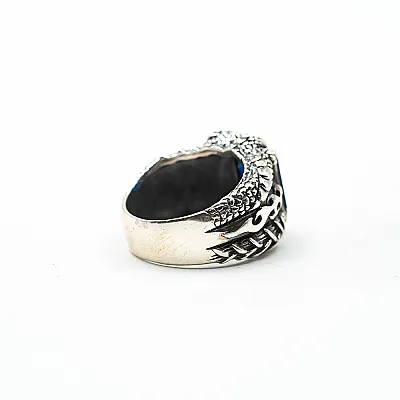 Inel gheara dragon zirconiu bleu Argint - 4