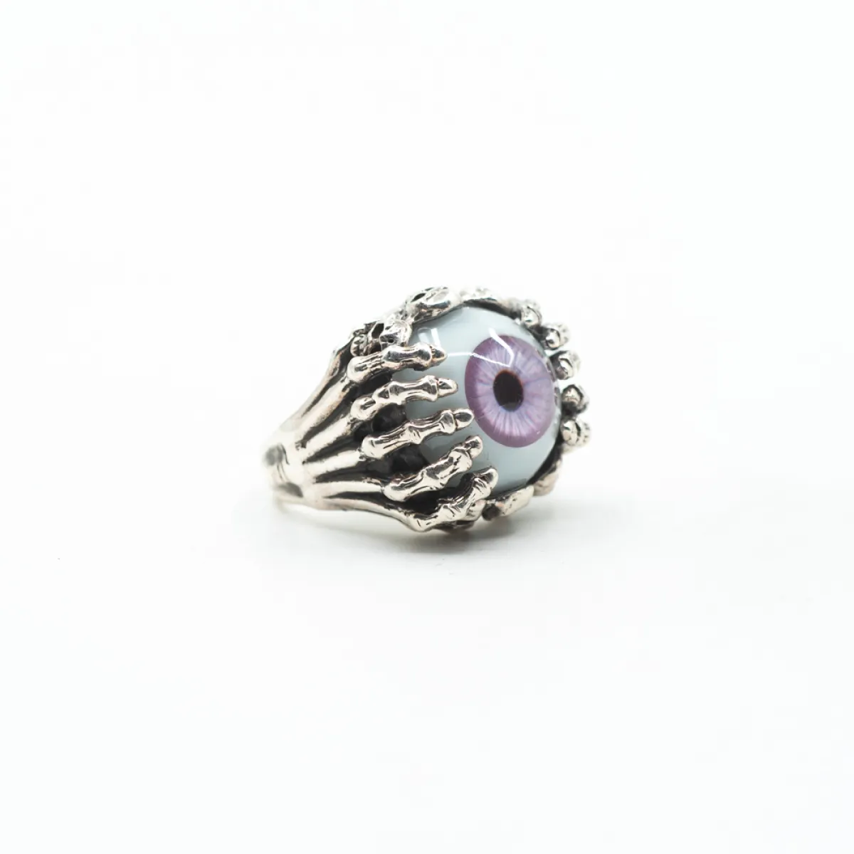 Inel ochi violet cranii Argint