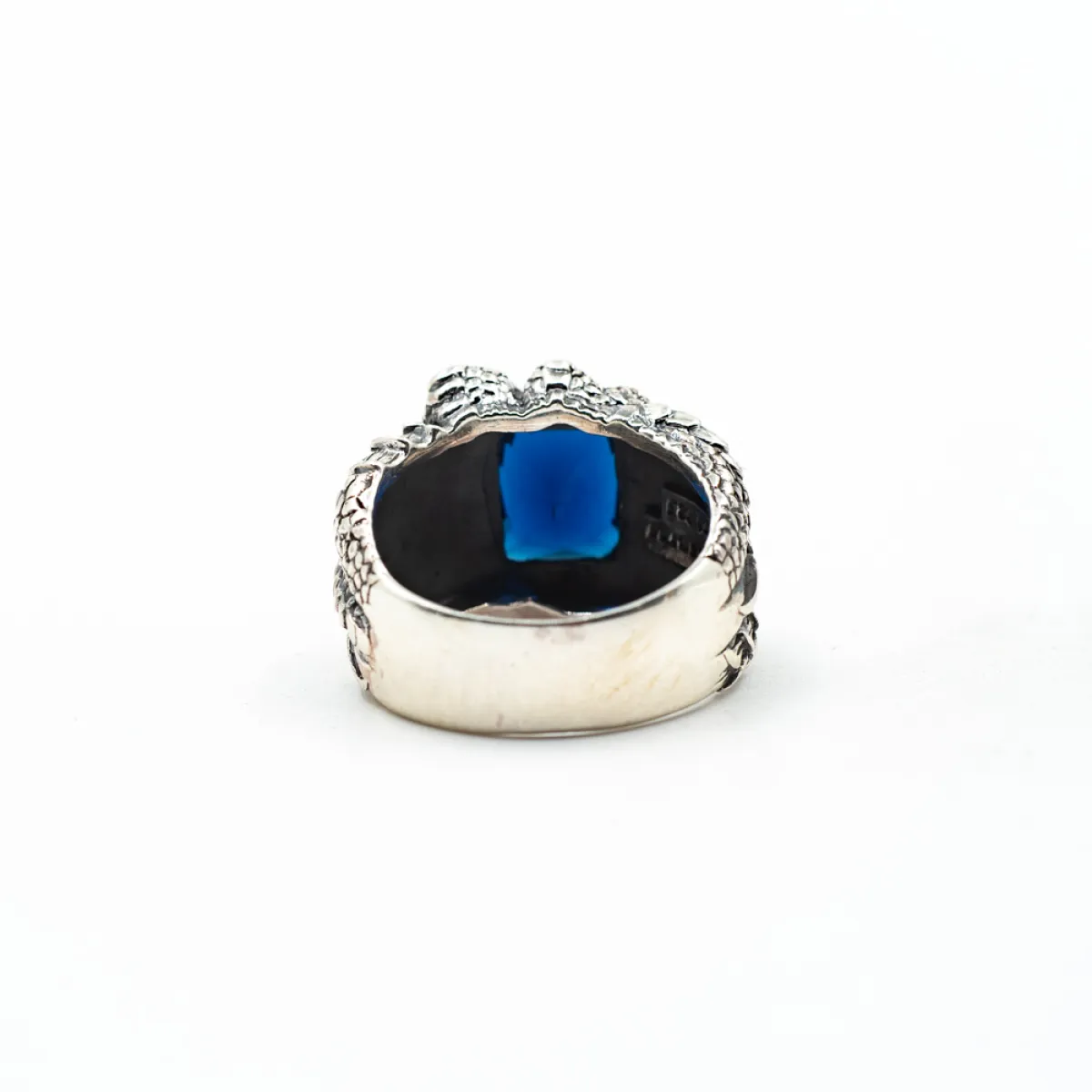 Inel gheara dragon zirconiu bleu Argint