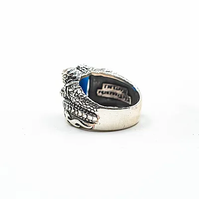 Inel gheara dragon zirconiu bleu Argint - 6