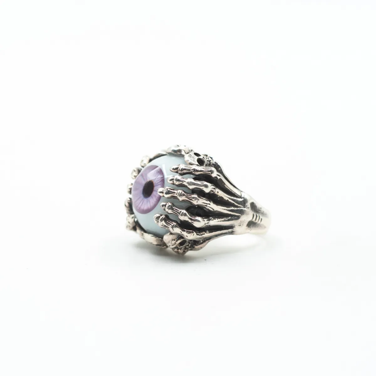 Inel ochi violet cranii Argint