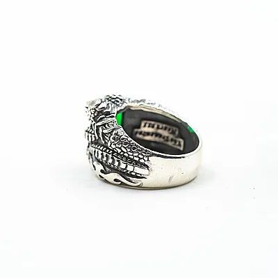 Inel gheara dragon zirconiu verde Argint - 5