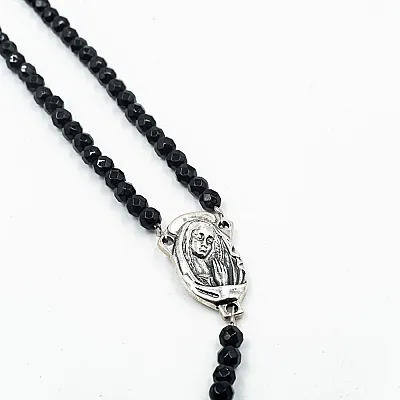 Colier onix curce Isus Argint - 5