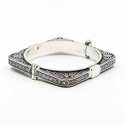 Bratara fixa patrata 0.5cm brod Argint - 4
