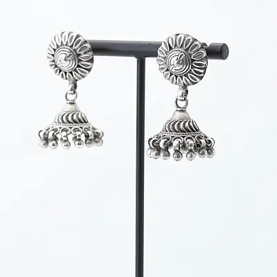 Cercei etnici candelabru floare Argint - 3