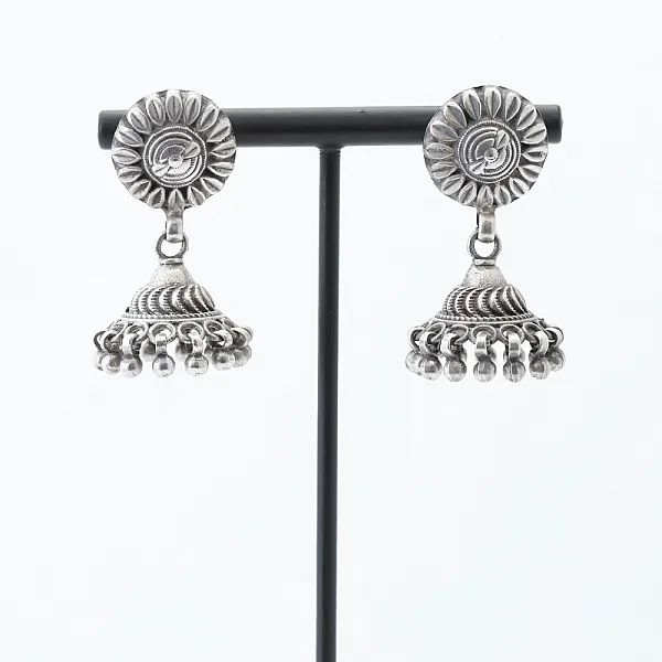Cercei etnici candelabru floare Argint