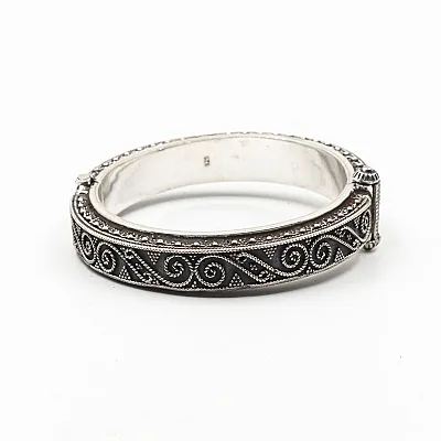 Bratara fixa broderie 1cm Argint - 3