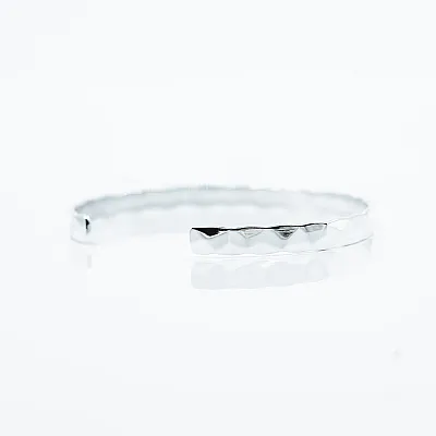 Bratara fixa lata hammered 5mm Argint - 3