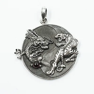 Pandantiv yin-yang dragon si tigru Argint - 1