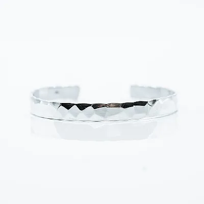 Bratara fixa lata hammered 7mm Argint - 1