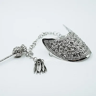 Accesoriu coc semicerc broderie Argint - 2