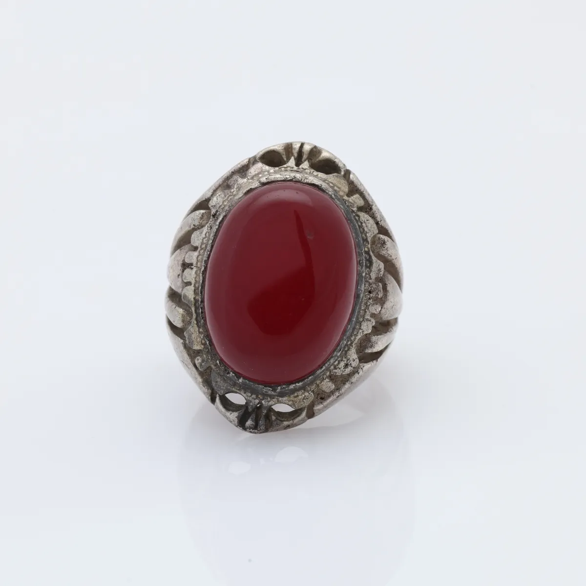 Inel Afghan carneol oval triunghiuri Argint