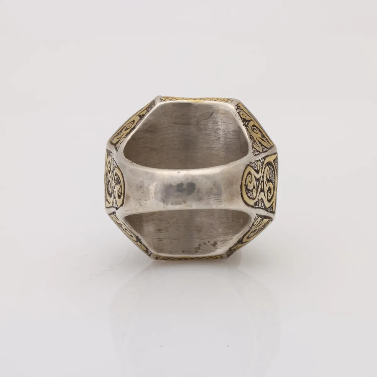 Inel Afghan rotund agat bombat Argint