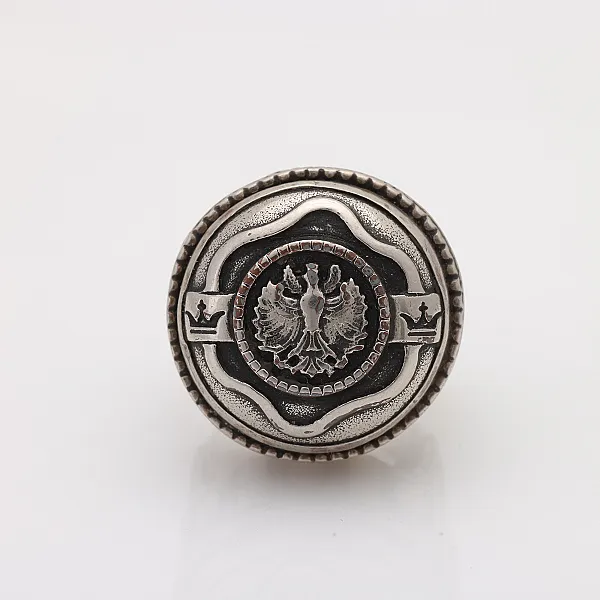 Inel Afghan rotund pasare spirale Argint