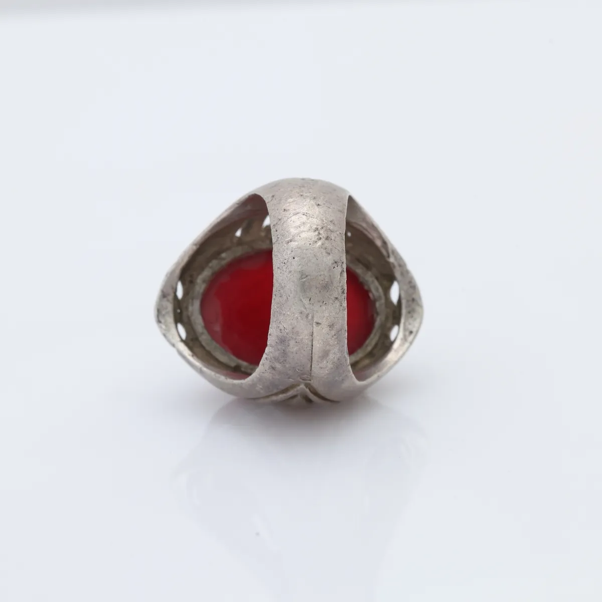 Inel Afghan carneol oval triunghiuri Argint