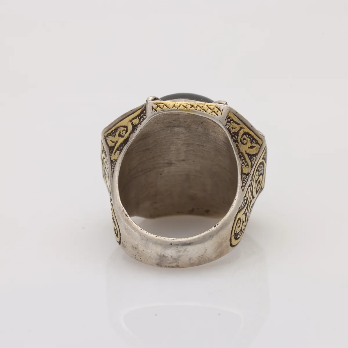 Inel Afghan rotund agat bombat Argint