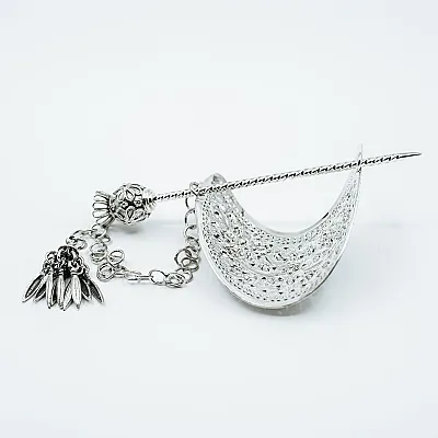 Accesoriu coc semicerc broderie Argint - 5