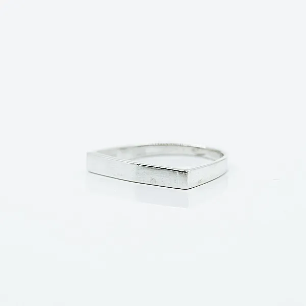 Inel simplu dreptunghiular 3mm Argint