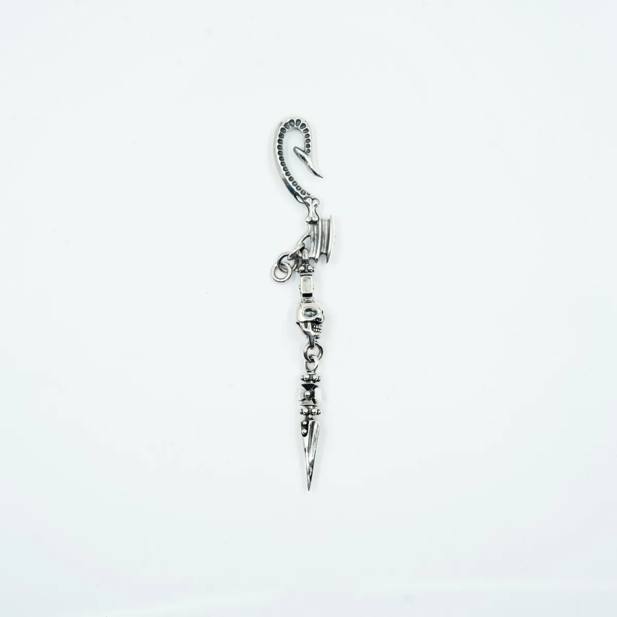 Accesoriu pantaloni cap de mort Argint