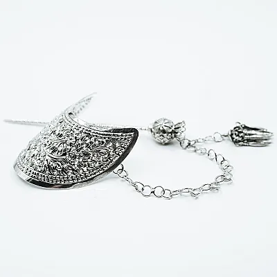 Accesoriu coc semicerc broderie Argint - 3