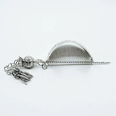 Accesoriu coc semicerc broderie Argint - 4
