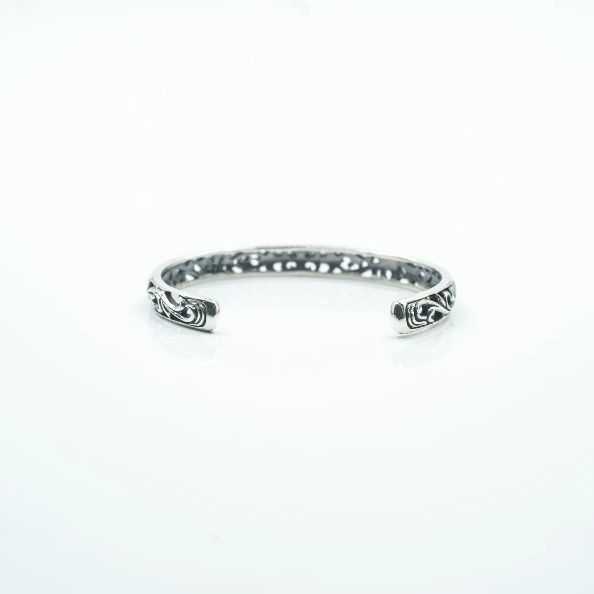 Bratara fixa broderie cruce lunga Argint