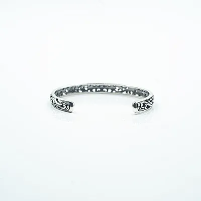 Bratara fixa broderie cruce lunga Argint - 4