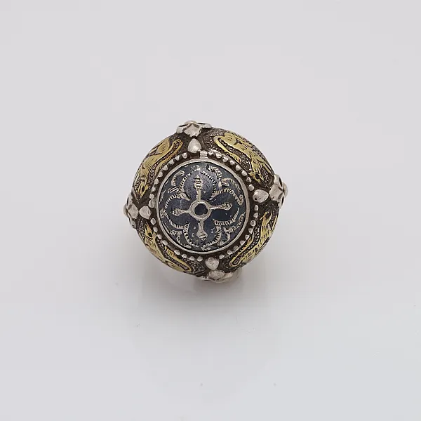 Inel Afghan aurit vintage cruce Argint