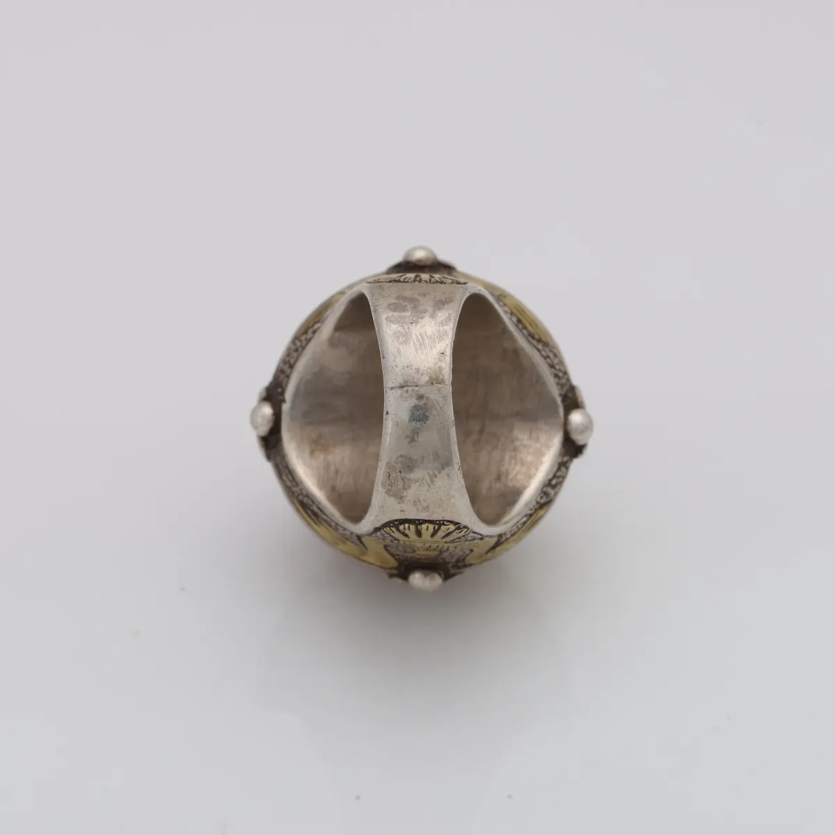 Inel Afghan aurit vintage cruce Argint