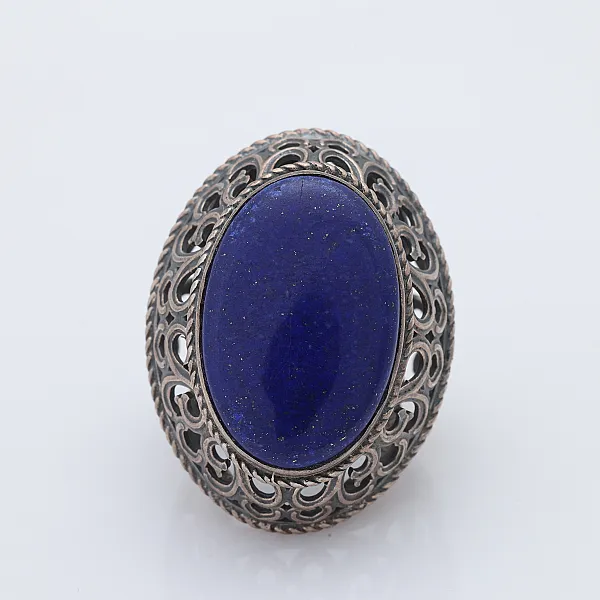 Inel lapis lazuli broderie sparta Argint