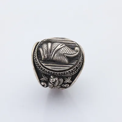 Inel etnic India Ganesha paunita Argint - 1