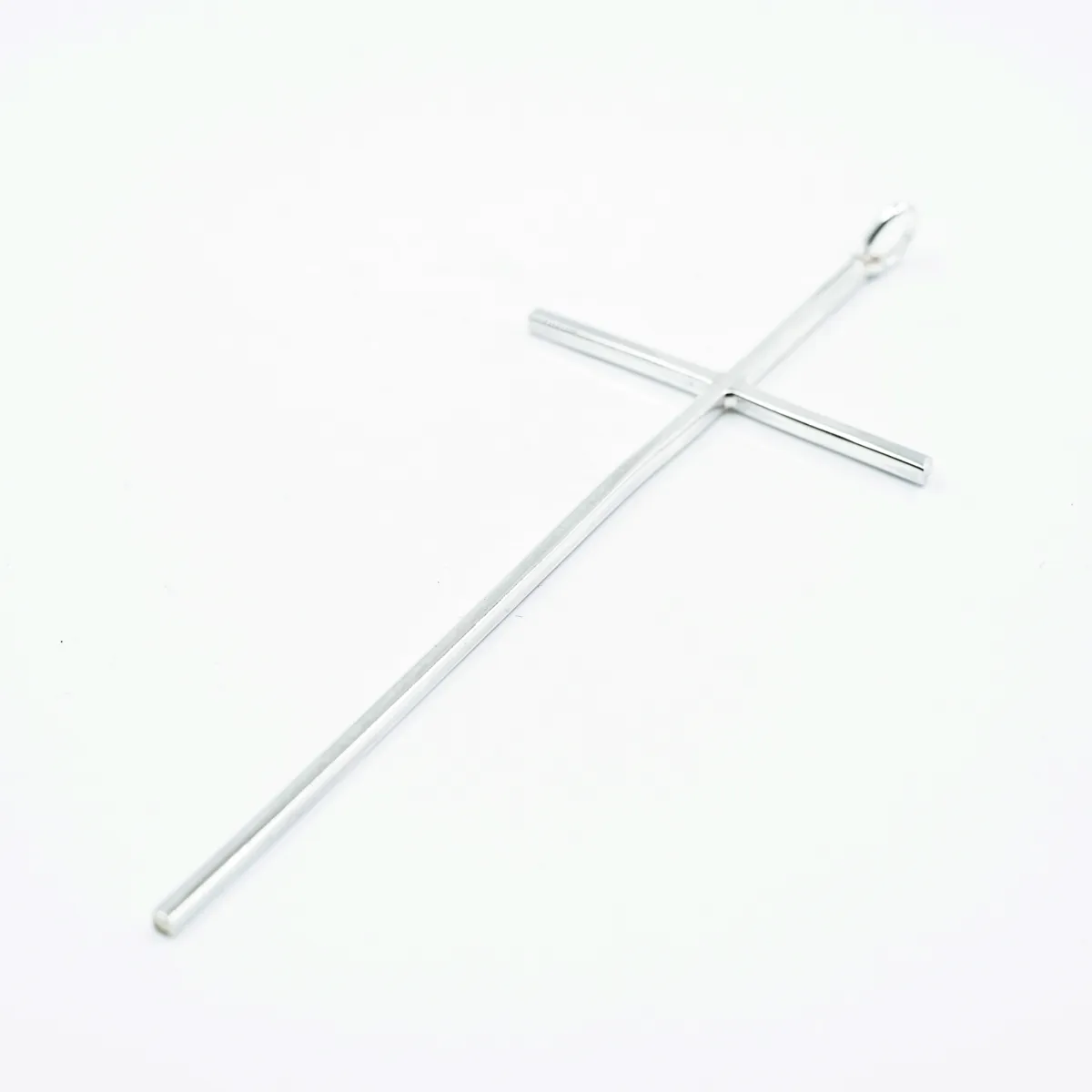 Pandantiv cruce simpla lunga 10cm Argint