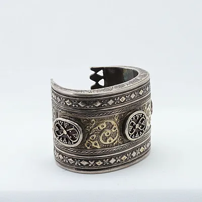 Bratara fixa Afgana broderie Argint - 3