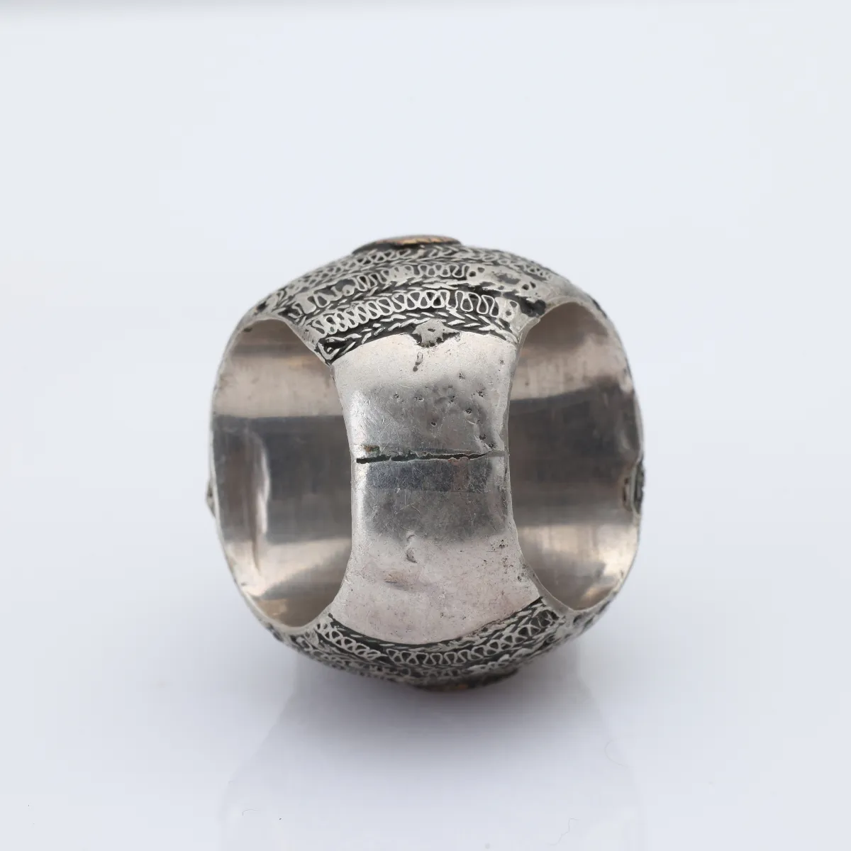 Inel Afghan forma patrata vintage Argint