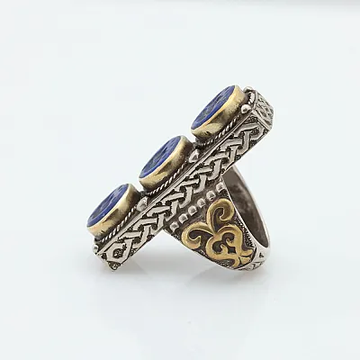 Inel Afghan impletit lapis lazuli Argint - 2