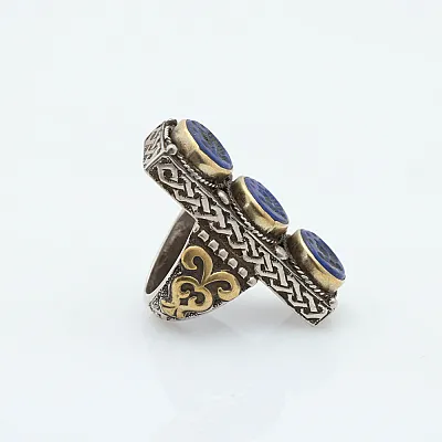 Inel Afghan impletit lapis lazuli Argint - 3
