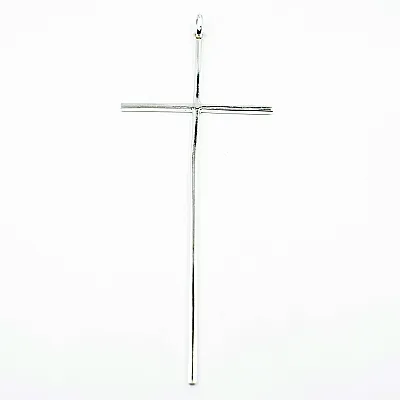 Pandantiv cruce simpla lunga 10cm Argint - 3