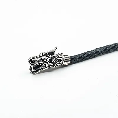 Bratara piele cap de dragon S Argint - 4