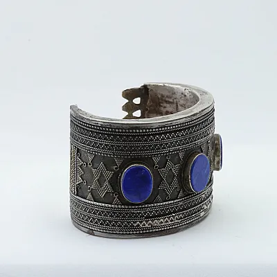 Bratara fixa Afghana lapis.lazuli romburi Argint - 3