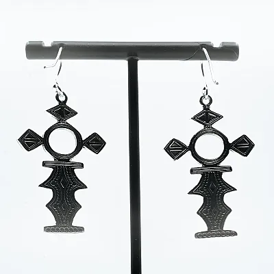 Cercei lungi cruce tuarega Argint - 4