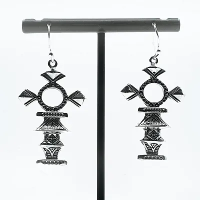 Cercei lungi cruce tuarega Argint - 1